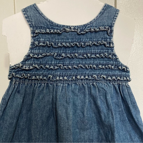 TALBOTS KIDS Blue Denim Ruffled Dress Girls 18months - Picture 2 of 14